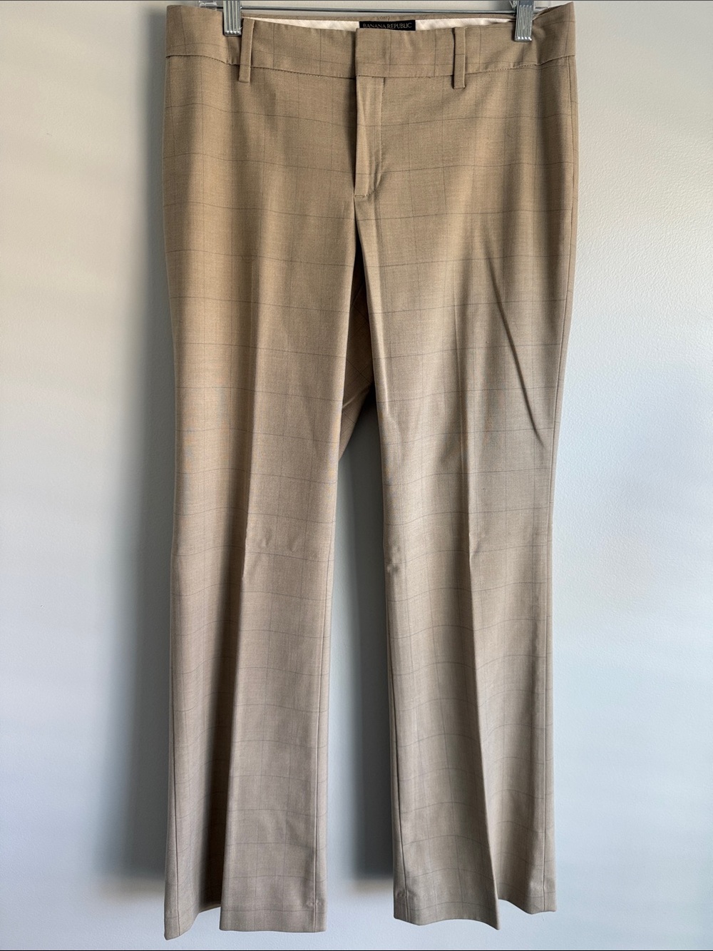Banana Republic Taupe Windowpane Dress Pants
